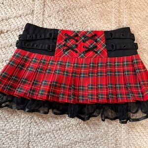 Jawbreaker Y2K Style Red Plaid Mini Skirt Size Medium